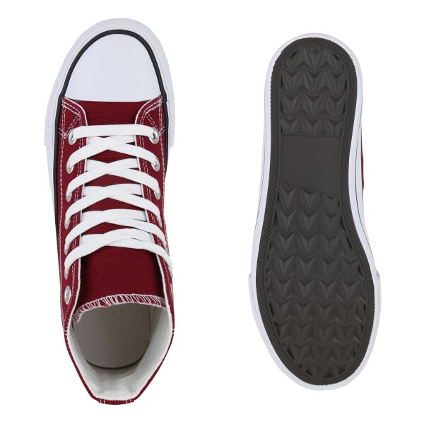 Stiefelparadies Herren Sneaker High in Burgund Lagerräumung