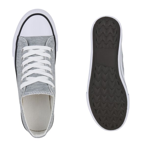 Stiefelparadies Herren Sneaker Low in Hellgrau Heißer Verkauf