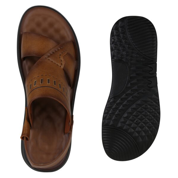 Stiefelparadies Herren Komfort Sandalen in Hellbraun Kauf eins, bekomm eins gratis
