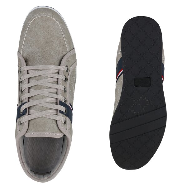 Stiefelparadies Herren Sneaker Low in Grau Fabrikladen