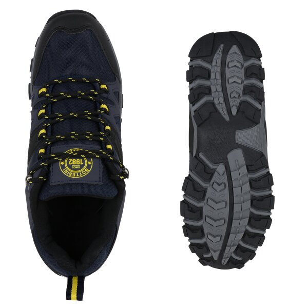 Stiefelparadies Herren Outdoor Schuhe in Dunkelblau Gelb Schlussverkauf