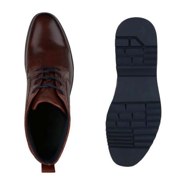 Stiefelparadies Herren Klassische Halbschuhe in Braun Muster Rabatt