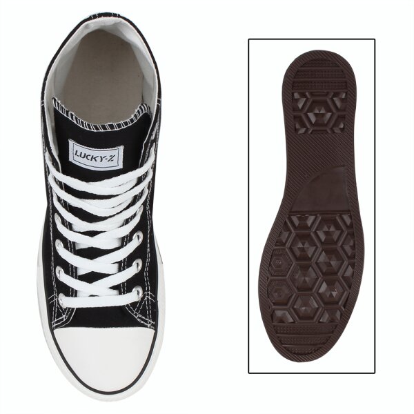 Stiefelparadies Herren Sneaker high in Schwarz Lucky Preisnachlass
