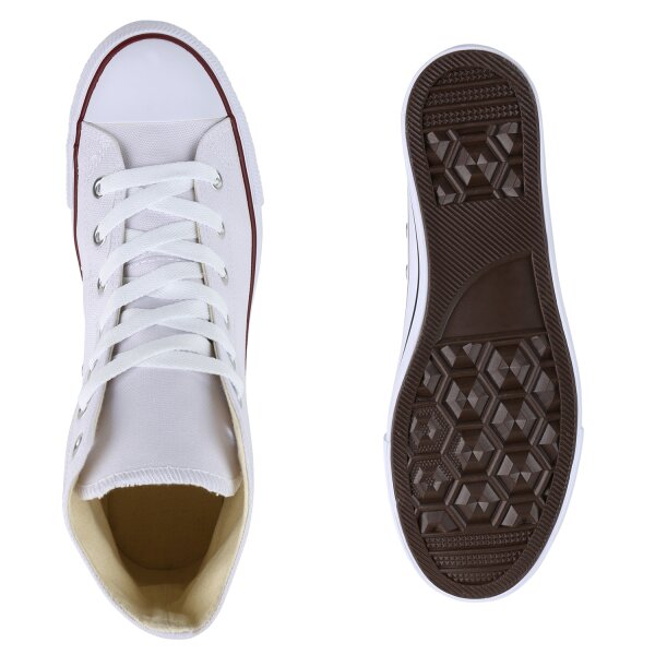 Stiefelparadies Herren Sneaker high in Weiss Saisonschlussverkauf