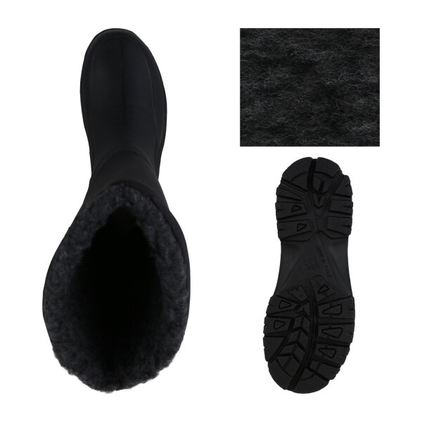 Stiefelparadies Herren Winter Boots in Schwarz Grau Vatertagsangebot