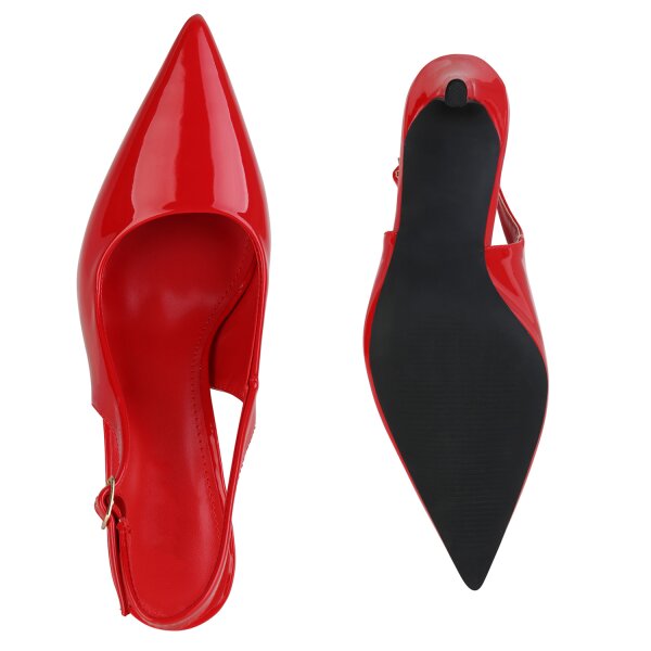 Stiefelparadies Damen Slingpumps in Rot Lack JETZT KAUFEN