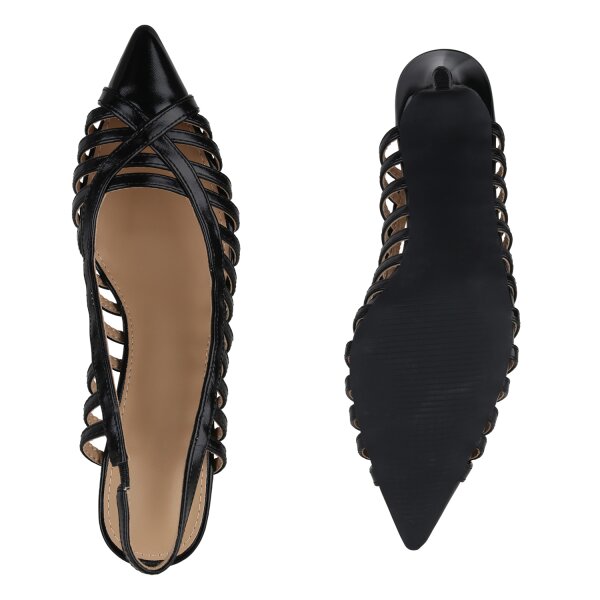 Stiefelparadies Damen Slingpumps in Schwarz Neueste Stile