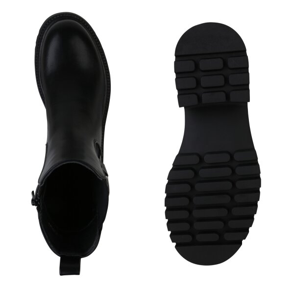 Stiefelparadies Damen Klassische Stiefeletten in Schwarz Discount Store für neue Produkte