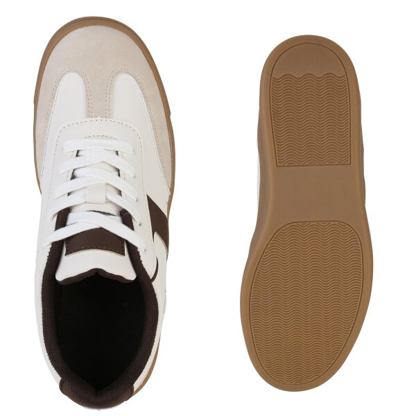 Stiefelparadies Damen Sneaker Low in Beige Riesige Rabatte