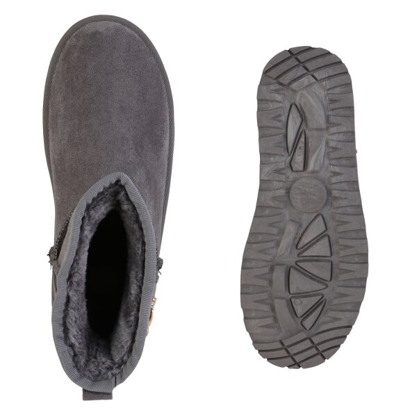 Stiefelparadies Damen Winter Boots in Grau Kostenloser Versand international