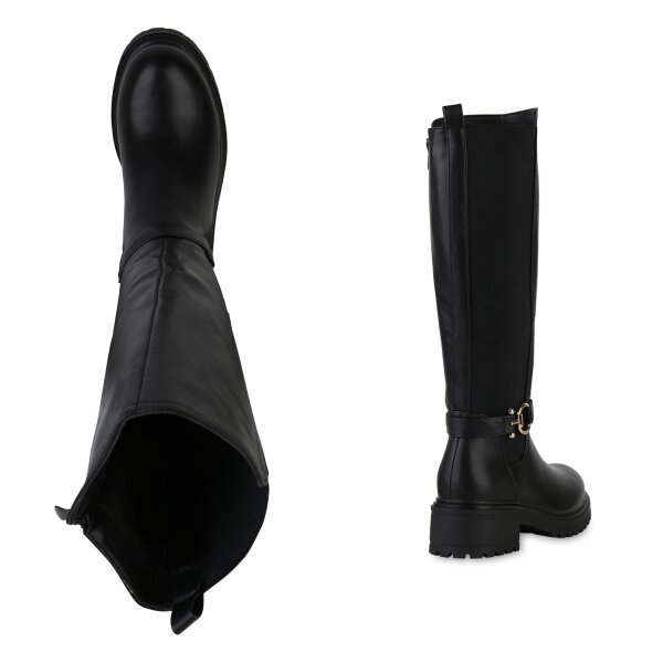 Stiefelparadies Damen Bikerstiefel in Schwarz 2025