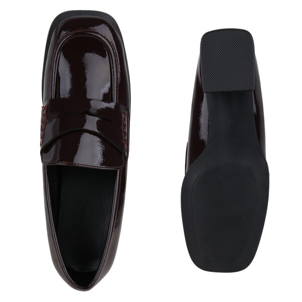 Stiefelparadies Damen Klassische Pumps in Burgund Lack Fabrikverkauf