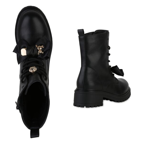 Stiefelparadies Damen Schnürstiefeletten in Braun Fabrik Onlineshop