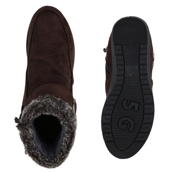 Stiefelparadies Damen Winter Boots in Braun Rabatt