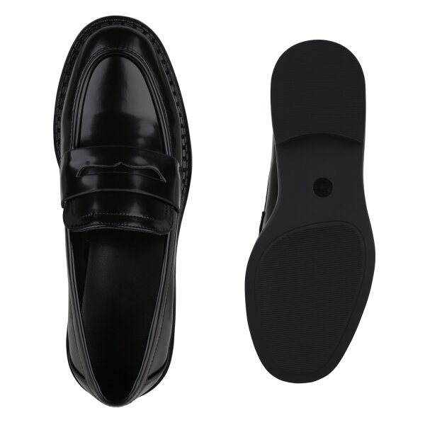 Stiefelparadies Damen Loafers in Schwarz Online Shopping