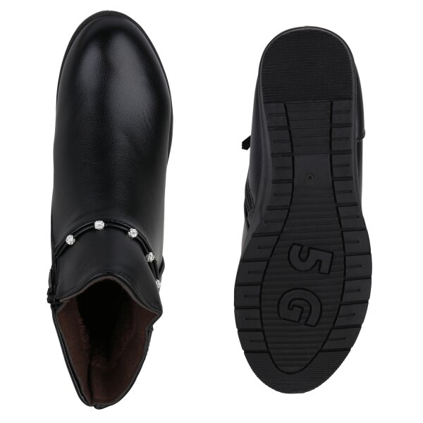 Stiefelparadies Damen Winter Boots in Schwarz Valentinstagsangebot