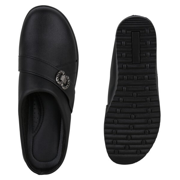 Stiefelparadies Damen Pantoffeln in Schwarz Online Outlet