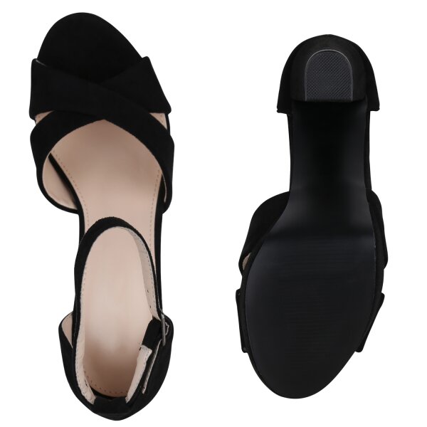 Stiefelparadies Damen High Heels in Schwarz Velours Räumungsverkauf