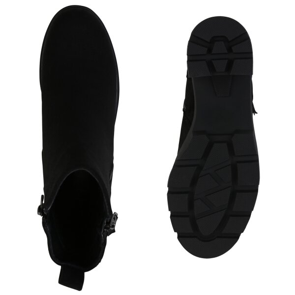 Stiefelparadies Damen Klassische Stiefeletten in Schwarz Bis zu 55% Rabatt