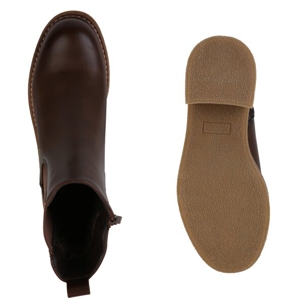 Stiefelparadies Damen Klassische Stiefeletten in Braun Hotsell