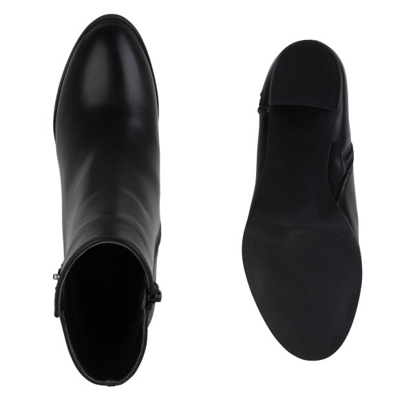 Stiefelparadies Damen Klassische Stiefeletten in Schwarz Fabrikverkauf