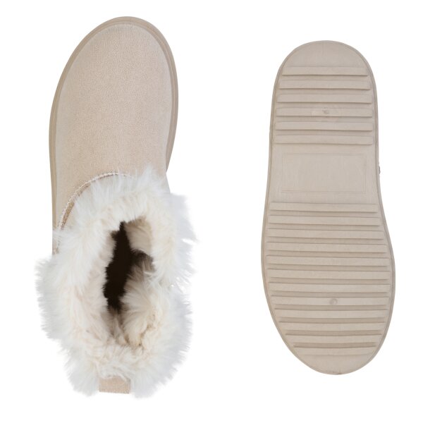Stiefelparadies Damen Winter Boots in Beige Preisnachlass