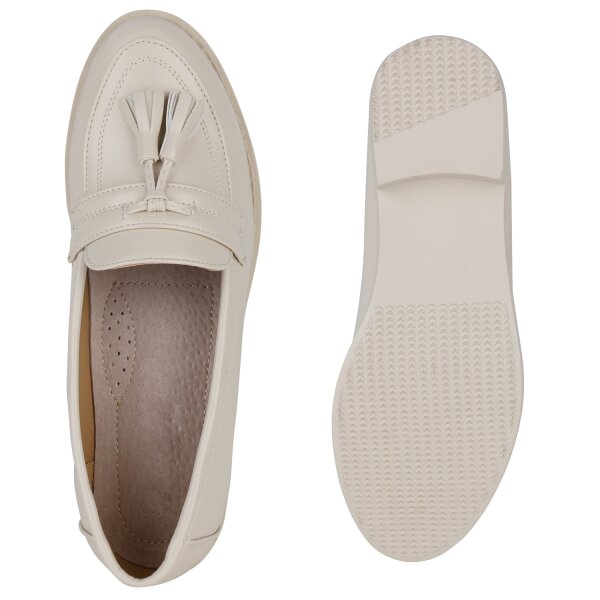 Stiefelparadies Damen Klassische Slippers in Beige Bis zu 65% Rabatt