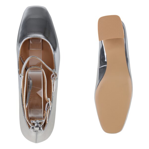 Stiefelparadies Damen Mary Janes in Silber 2025