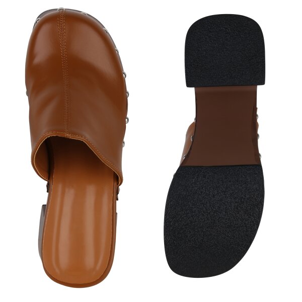 Stiefelparadies Damen Plateau Sandaletten in Hellbraun Zeitlich begrenztes Angebot