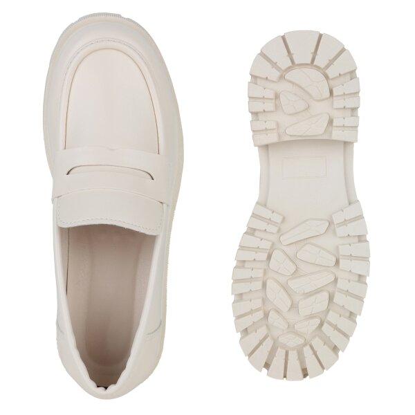 Stiefelparadies Damen Plateauschuhe in Beige Begrenzte Freigabe