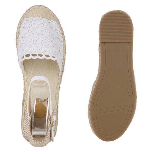 Stiefelparadies Damen Riemchensandalen in Weiss zollfrei