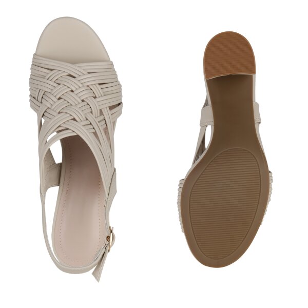 Stiefelparadies Damen Riemchensandaletten in Beige Rabatte dieses Monats
