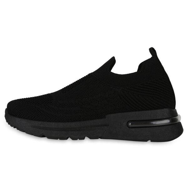 Stiefelparadies Damen Slip Ons in Schwarz Blitzverkäufe