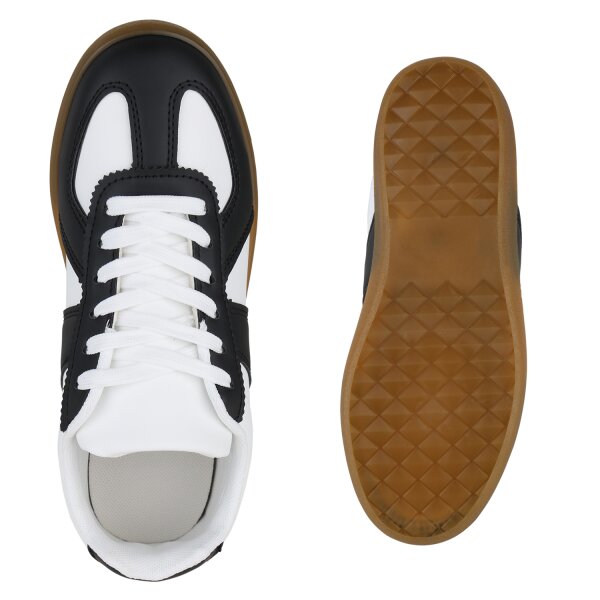 Stiefelparadies Damen Sneaker Low in Schwarz Sonderangebot