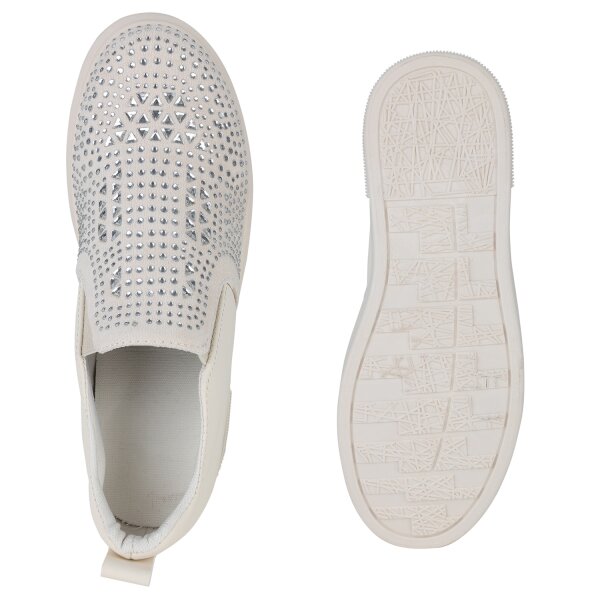 Stiefelparadies Damen Sneaker Wedges in Beige Flash Sale