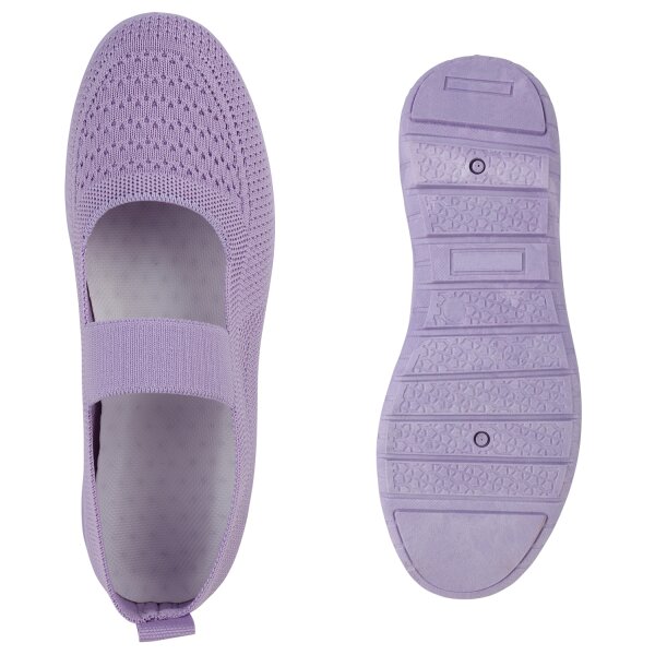 Stiefelparadies Damen Sportliche Ballerinas in Helllila Exklusivangebot