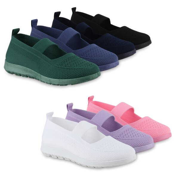 Stiefelparadies Damen Sportliche Ballerinas in Helllila Exklusivangebot