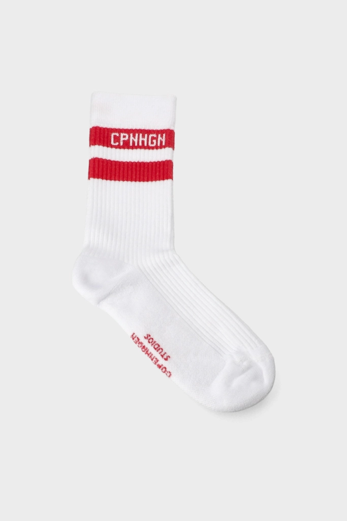 Studio Copenhagen CPH SOCKS 3 cotton blend white/red Rabatt