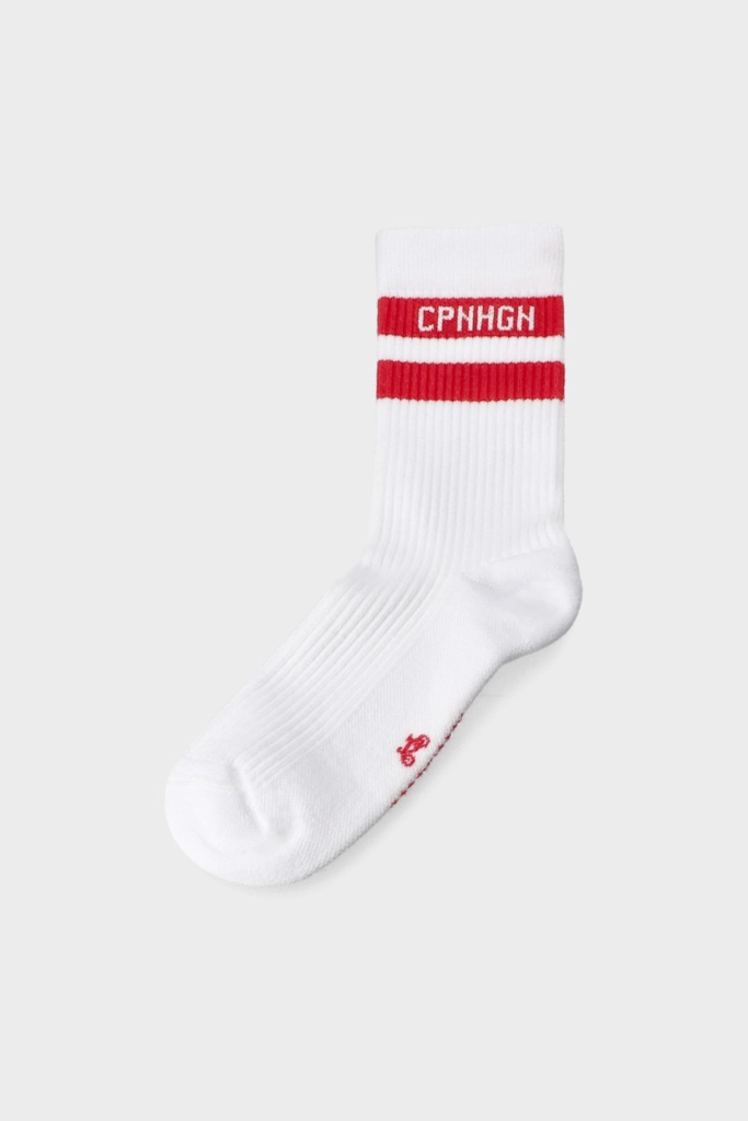 Studio Copenhagen CPH SOCKS 3 cotton blend white/red Rabatt
