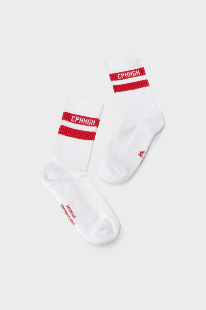 Studio Copenhagen CPH SOCKS 3 cotton blend white/red Rabatt