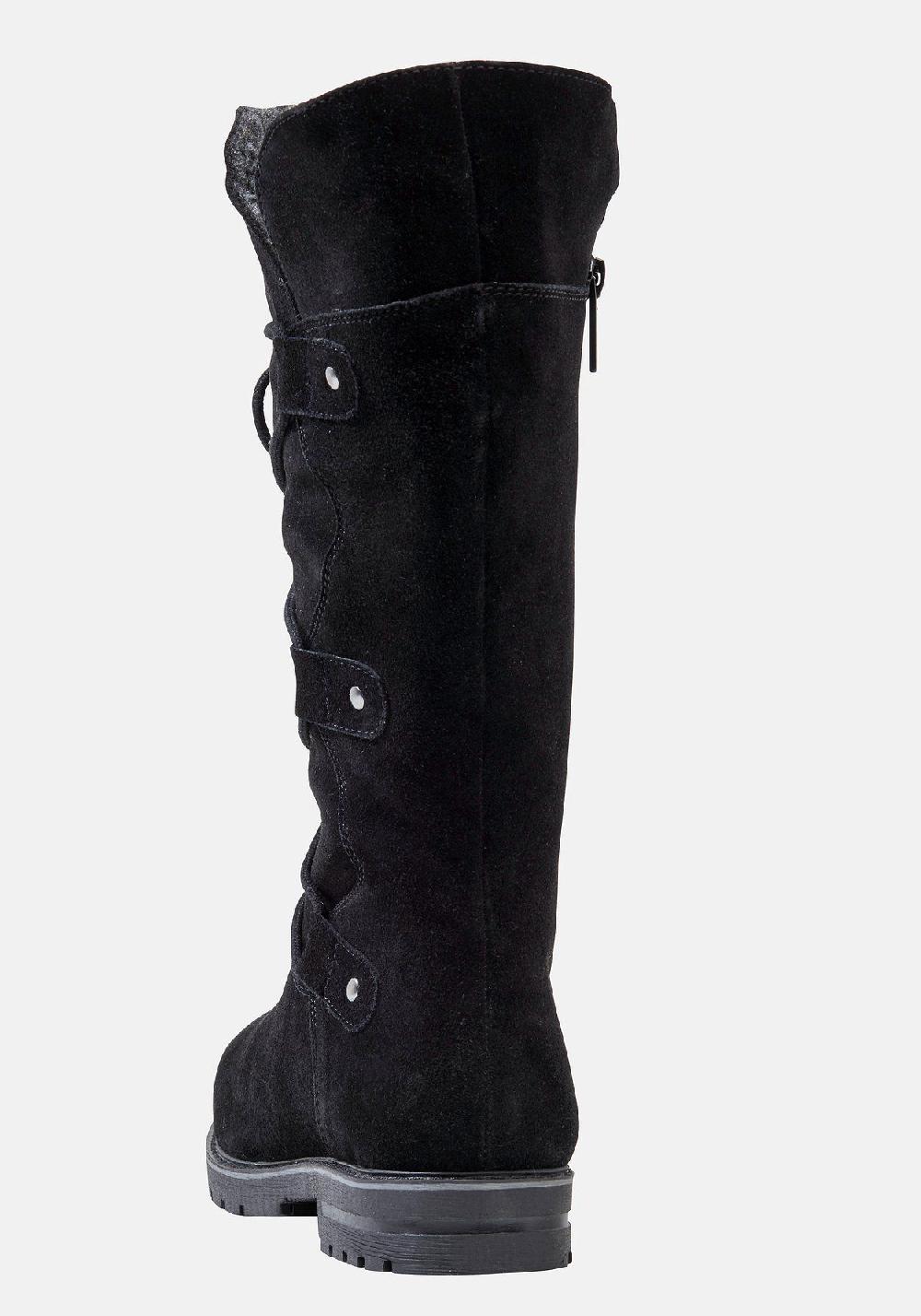 sheego Weitschaftstiefel aus Veloursleder mit Schnürung Auslauf