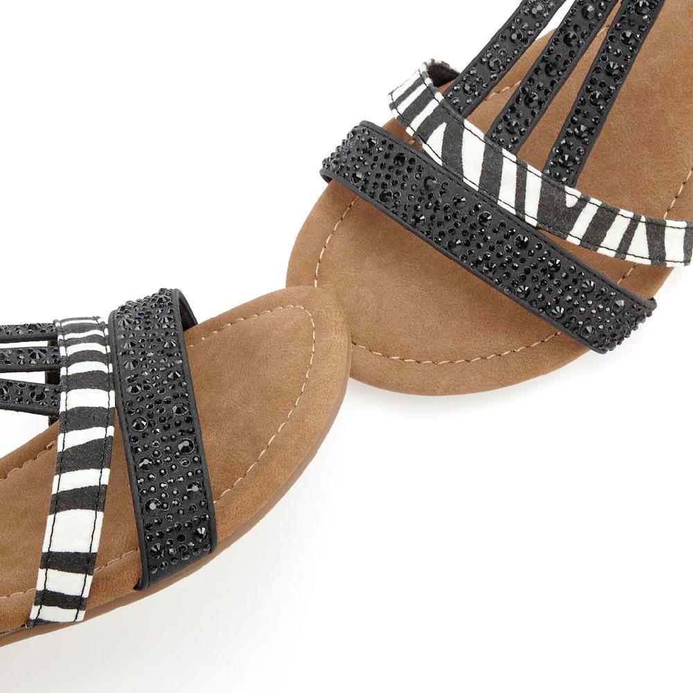 LASCANA Sandale Sandalette Sommerschuh mit Verzierung und kleinem Keilabsatz VEGAN Rabatte dieses Monats