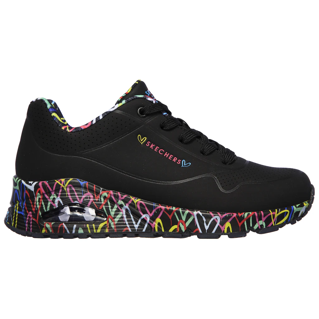 Skechers Wedgesneaker »UNO-LOVING LOVE« Freizeitschuh Halbschuh Schnürschuh mit coolem Graffiti-Print bestellen Meist gekauft