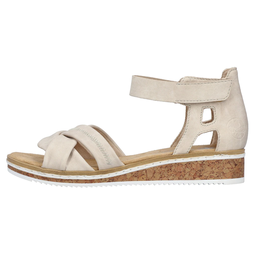 Rieker Sandalette Sandale Sommerschuh Klettschuh Keilabsatz geschlossene Ferse Vatertagsangebot