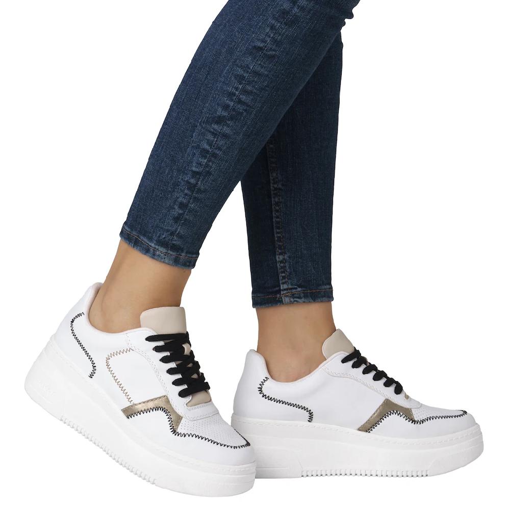 Rieker Plateausneaker Keilsneaker Schnürschuh Halbschuh mit modischen Kontrastdetails online kaufen Neuheiten