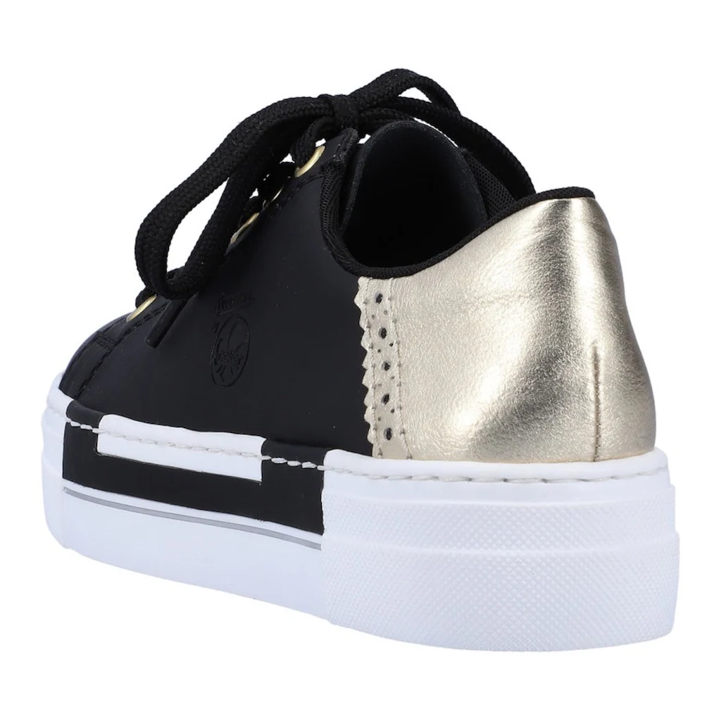 Rieker Plateausneaker mit Metallic-Fersenkappe Freizeitschuh Halbschuh Schnürschuh auf Rechnung online bestellen Tiefpreis