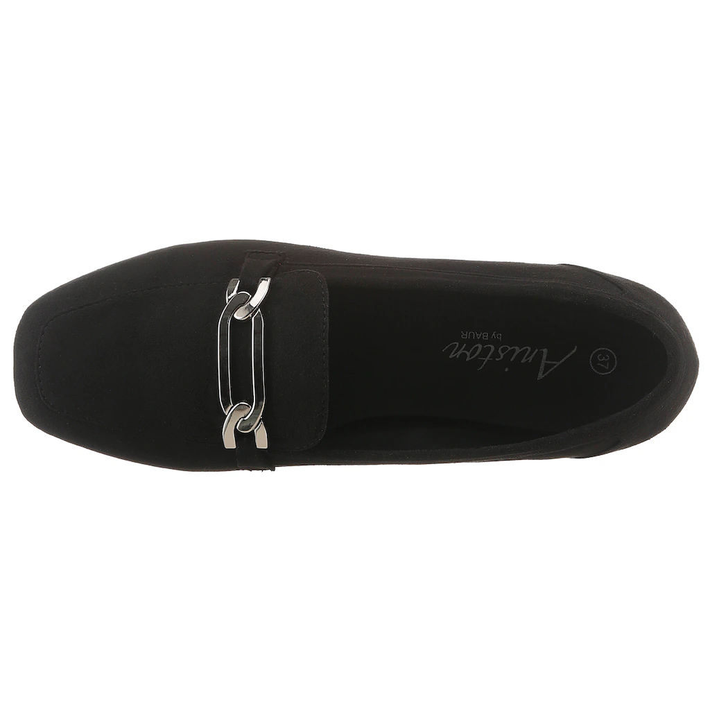 Aniston SHOES Loafer Slipper Schlupfschuh Flat Schmuckspange - NEUE KOLLEKTION Zeitbegrenzte Promotion