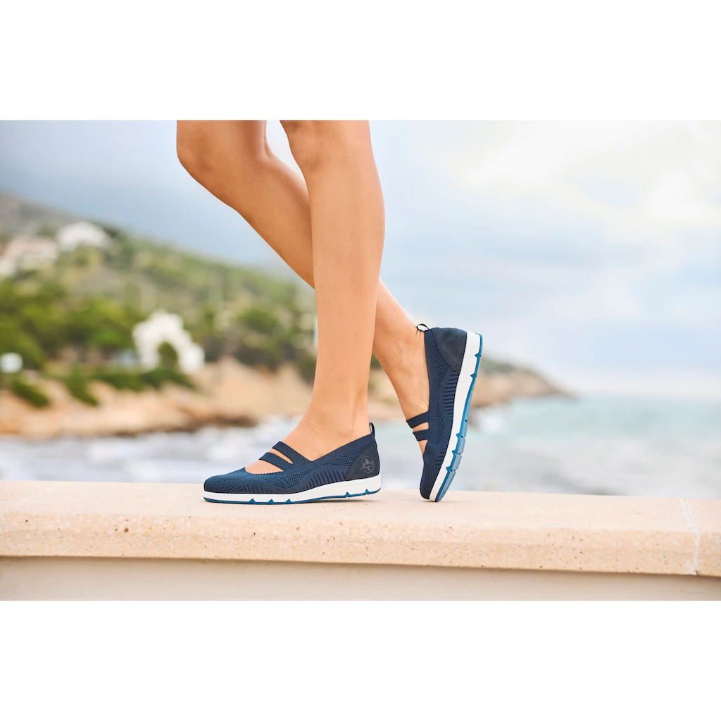 Rieker Riemchenballerina Schlupfschuh Halbschuh Slip-on Sneaker mit Gummizug Bis zu 50% Rabatt