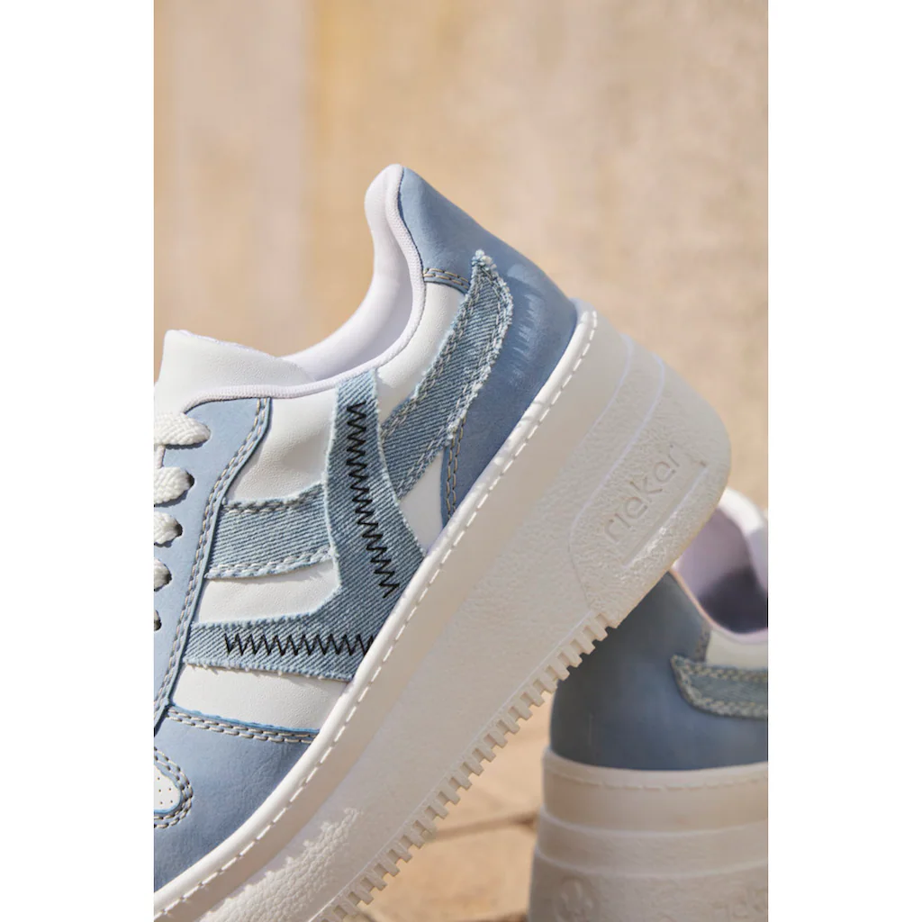 Rieker Plateausneaker Freizeitschuh Halbschuh Schnürschuh mit gepolstertem Schaftrand online bestellen Rabatte dieses Monats