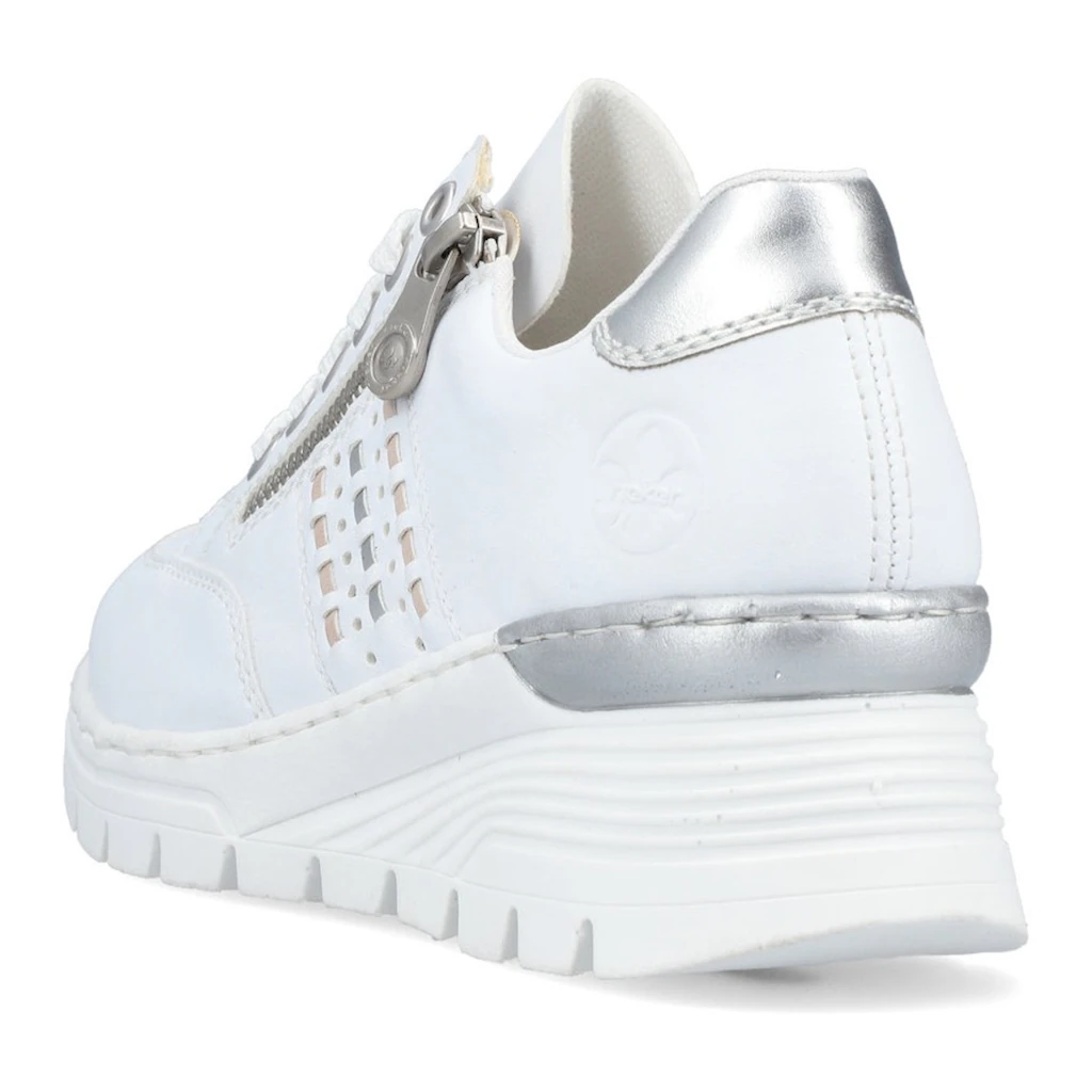Rieker Wedgesneaker mit seitlichen Flechtdurchzügen Freizeitschuh Halbschuh Schnürschuh online bestellen Fabrikverkauf